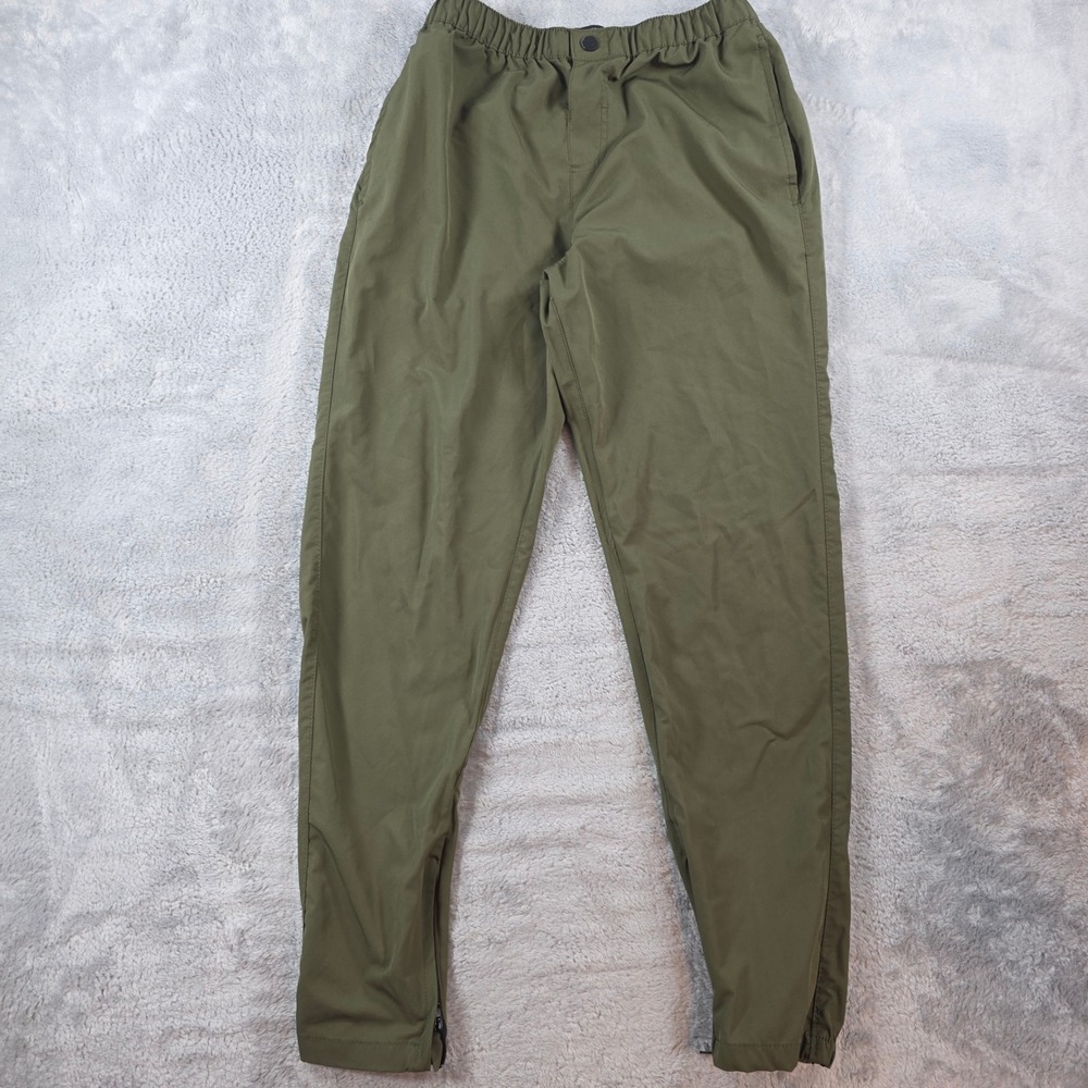 Saks Fifth Avenue‎ Med Olive Green Jogger Pants Ankle Zip Stretch Athleisure